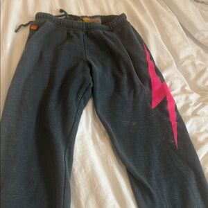 Aviator Nation Black and Pink Sweatpants